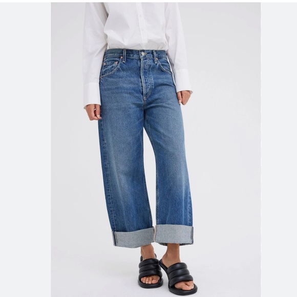 NWT Citizens of Humanity Ayla Baggy Cuffed Crop Button Fly...